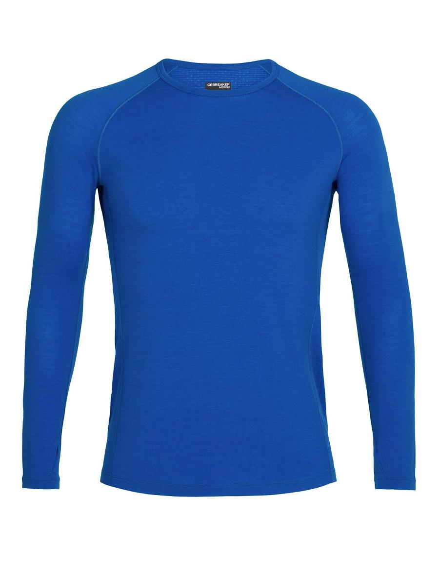 Icebreaker BodyfitZone™ Merino 150 Zone Long Sleeve Crewe Thermal Top Férfi Base Layers Kék | HU 1362YXFU